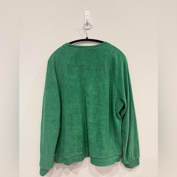 KULE Vibrant Green Terry Cloth Sweatshirt - Picture 4 of 6